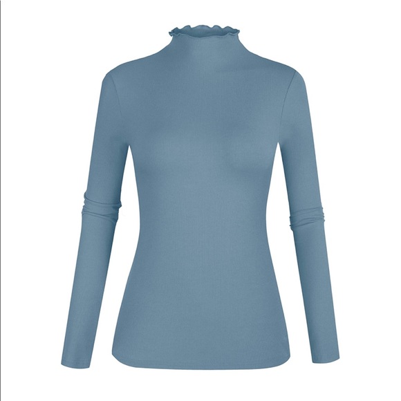 NWT Lettuce Trim Mockneck Top - Picture 1 of 5